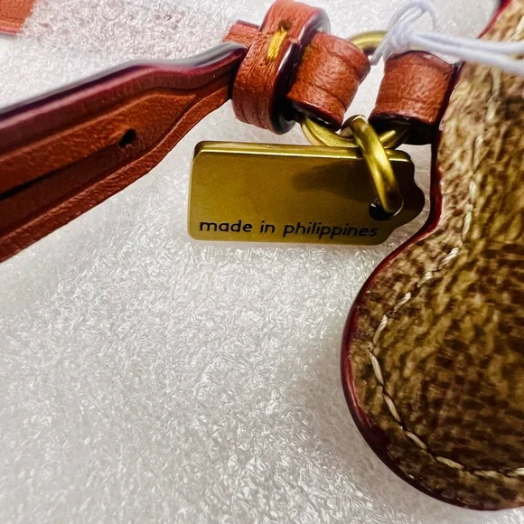 Coach Bear Puffy Bag Charm In Signature Tan/Caramel Canvas NWT - Picture 3 of 4